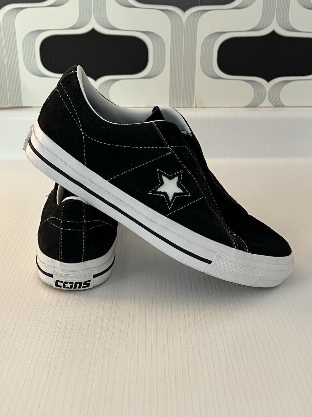 Converse One Star Pro Suede Sneakers Black White 171327C Size 6 Mens Women’s 7.5